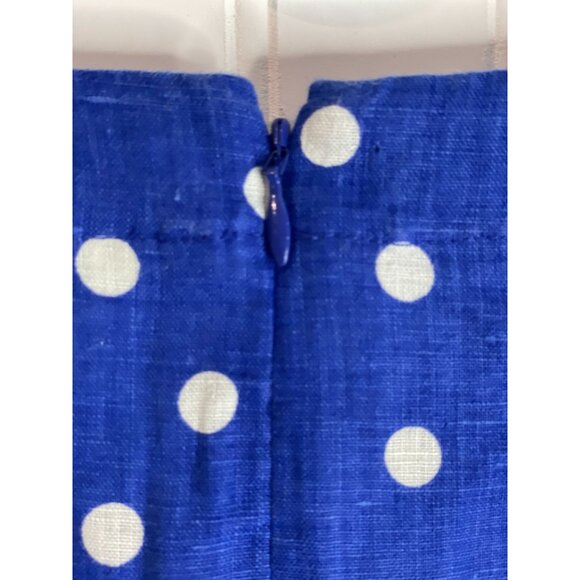 Boden Blue & White Polka Dot Linen Dress With Pockets Size 12R - Picture 6 of 13